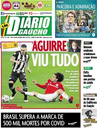 Capa do jornal Diário Gaúcho 21/06/2021
