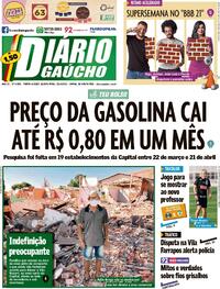 Capa do jornal Diário Gaúcho 22/04/2021
