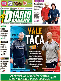 Capa do jornal Diário Gaúcho 22/05/2021