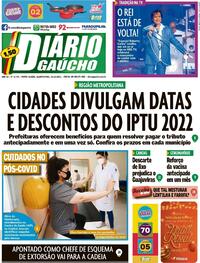 Capa do jornal Diário Gaúcho 22/12/2021