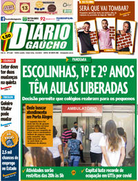 Capa do jornal Diário Gaúcho 23/02/2021
