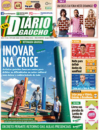 Capa do jornal Diário Gaúcho 24/04/2021