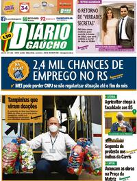 Capa do jornal Diário Gaúcho 24/08/2021