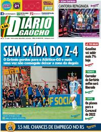 Capa do jornal Diário Gaúcho 26/10/2021