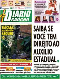 Capa do jornal Diário Gaúcho 27/03/2021