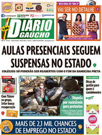 Capa do jornal Diário Gaúcho 27/04/2021