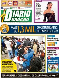 Capa do jornal Diário Gaúcho 27/07/2021