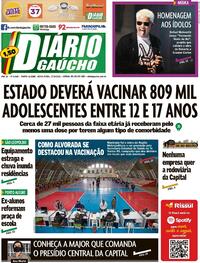 Capa do jornal Diário Gaúcho 27/08/2021