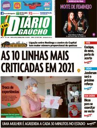 Capa do jornal Diário Gaúcho 27/12/2021