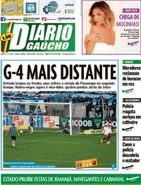 Capa do jornal Diário Gaúcho 29/01/2021