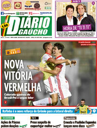 Capa do jornal Diário Gaúcho 29/03/2021