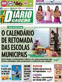 Capa do jornal Diário Gaúcho 29/04/2021