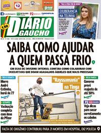 Capa do jornal Diário Gaúcho 29/07/2021