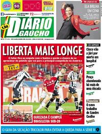 Capa do jornal Diário Gaúcho 29/11/2021