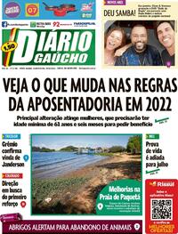 Capa do jornal Diário Gaúcho 29/12/2021
