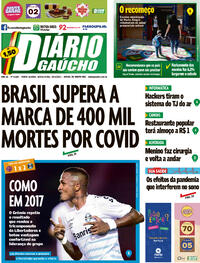 Capa do jornal Diário Gaúcho 30/04/2021