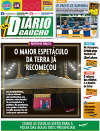 Capa do jornal Diário Gaúcho 30/10/2021