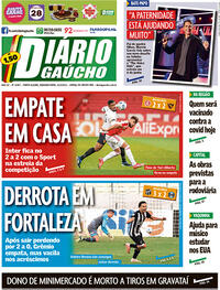 Capa do jornal Diário Gaúcho 31/05/2021