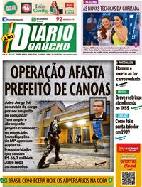 Capa do jornal Diário Gaúcho 01/04/2022