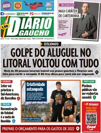 Capa do jornal Diário Gaúcho 03/01/2022