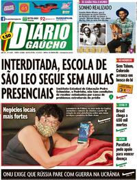 Capa do jornal Diário Gaúcho 03/03/2022