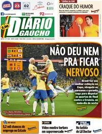 Capa do jornal Diário Gaúcho 06/12/2022