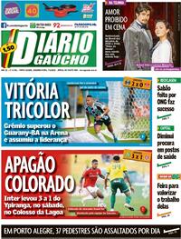 Capa do jornal Diário Gaúcho 07/02/2022