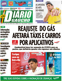 Capa do jornal Diário Gaúcho 08/01/2022