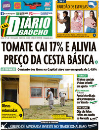 Capa do jornal Diário Gaúcho 08/02/2022