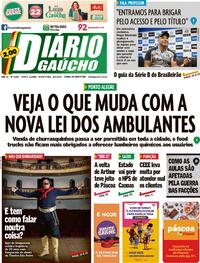 Capa do jornal Diário Gaúcho 08/04/2022