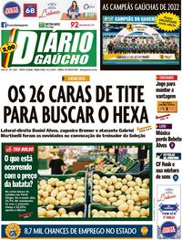 Capa do jornal Diário Gaúcho 08/11/2022