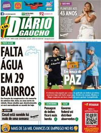 Capa do jornal Diário Gaúcho 09/03/2022