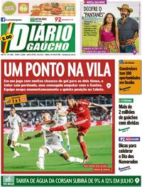 Capa do jornal Diário Gaúcho 09/06/2022