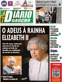 Capa do jornal Diário Gaúcho 09/09/2022