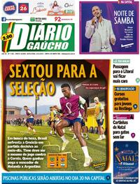 Capa do jornal Diário Gaúcho 09/12/2022