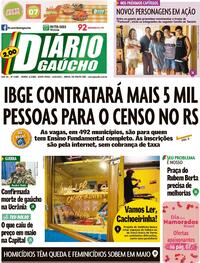 Capa do jornal Diário Gaúcho 10/06/2022