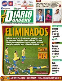 Capa do jornal Diário Gaúcho 10/12/2022