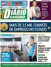 Capa do jornal Diário Gaúcho 11/01/2022