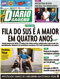 Capa do jornal Diário Gaúcho 13/01/2022