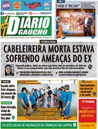 Capa do jornal Diário Gaúcho 14/01/2022