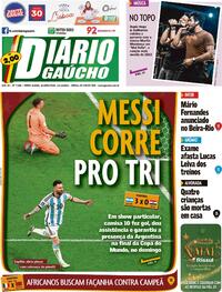 Capa do jornal Diário Gaúcho 14/12/2022