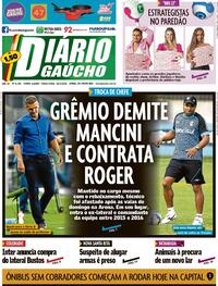 Capa do jornal Diário Gaúcho 15/02/2022