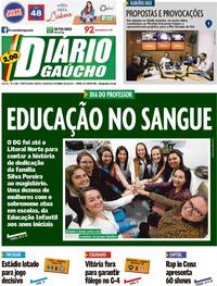 Capa do jornal Diário Gaúcho 15/10/2022