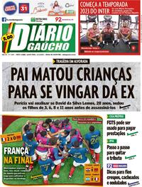 Capa do jornal Diário Gaúcho 15/12/2022