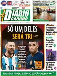Capa do jornal Diário Gaúcho 17/12/2022