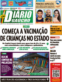 Capa do jornal Diário Gaúcho 19/01/2022