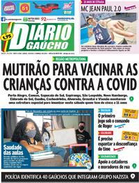 Capa do jornal Diário Gaúcho 19/02/2022