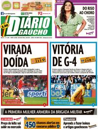 Capa do jornal Diário Gaúcho 20/06/2022