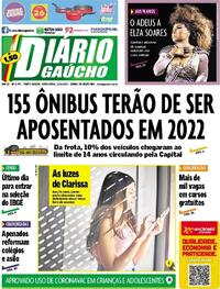 Capa do jornal Diário Gaúcho 21/01/2022