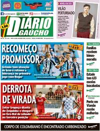 Capa do jornal Diário Gaúcho 21/02/2022